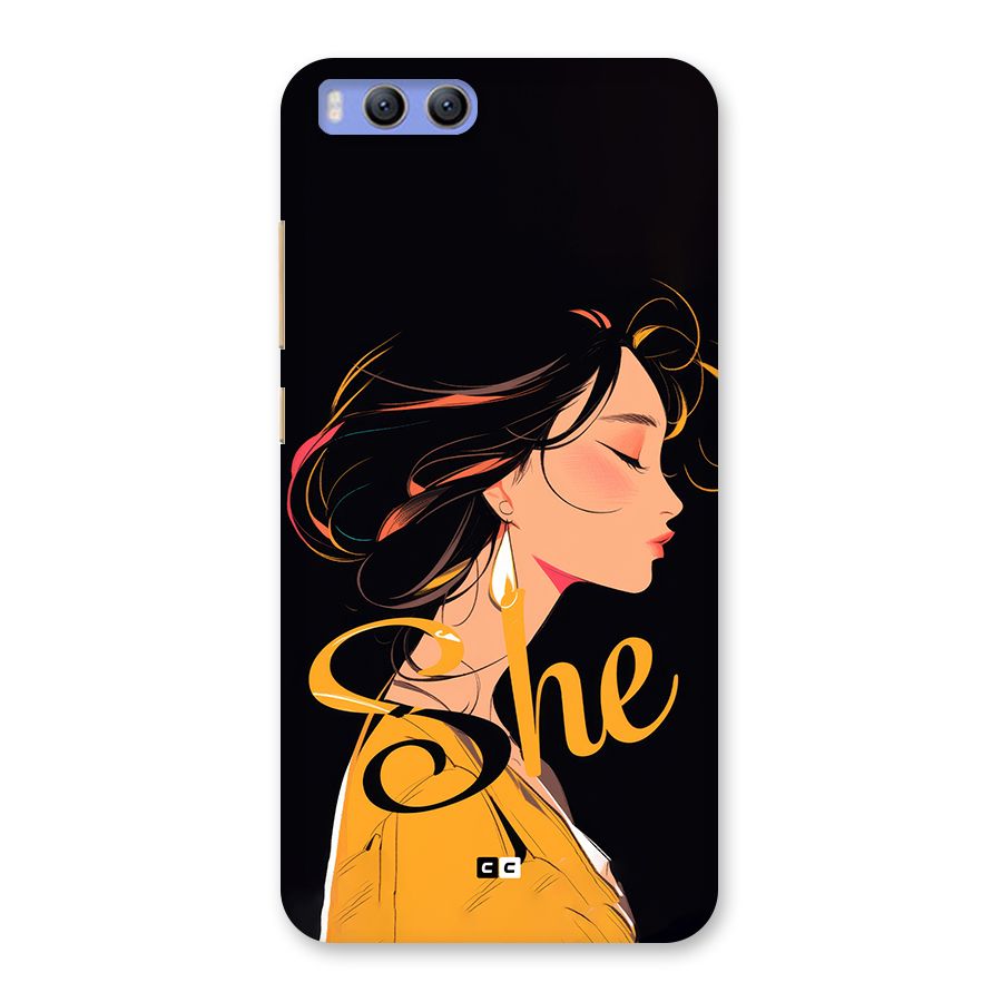 Yellow Lady Back Case for Xiaomi Mi 6