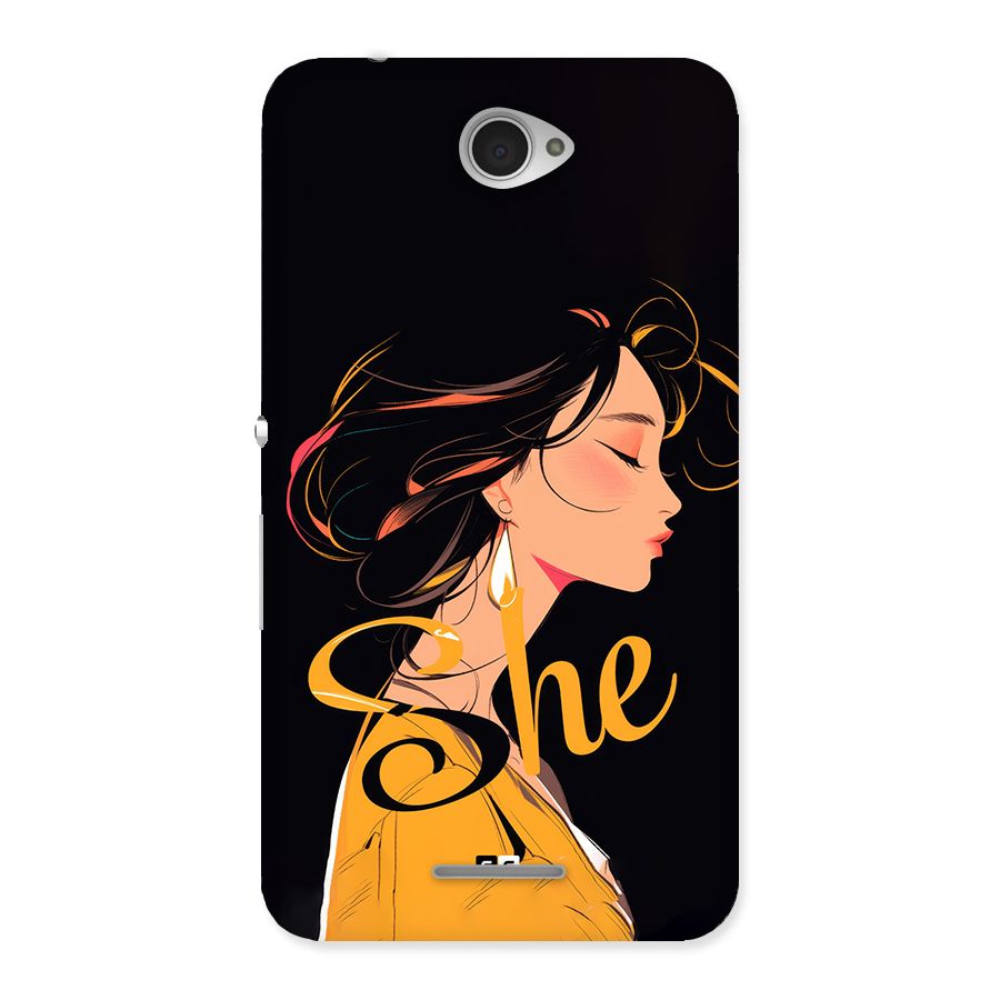 Yellow Lady Back Case for Xperia E4