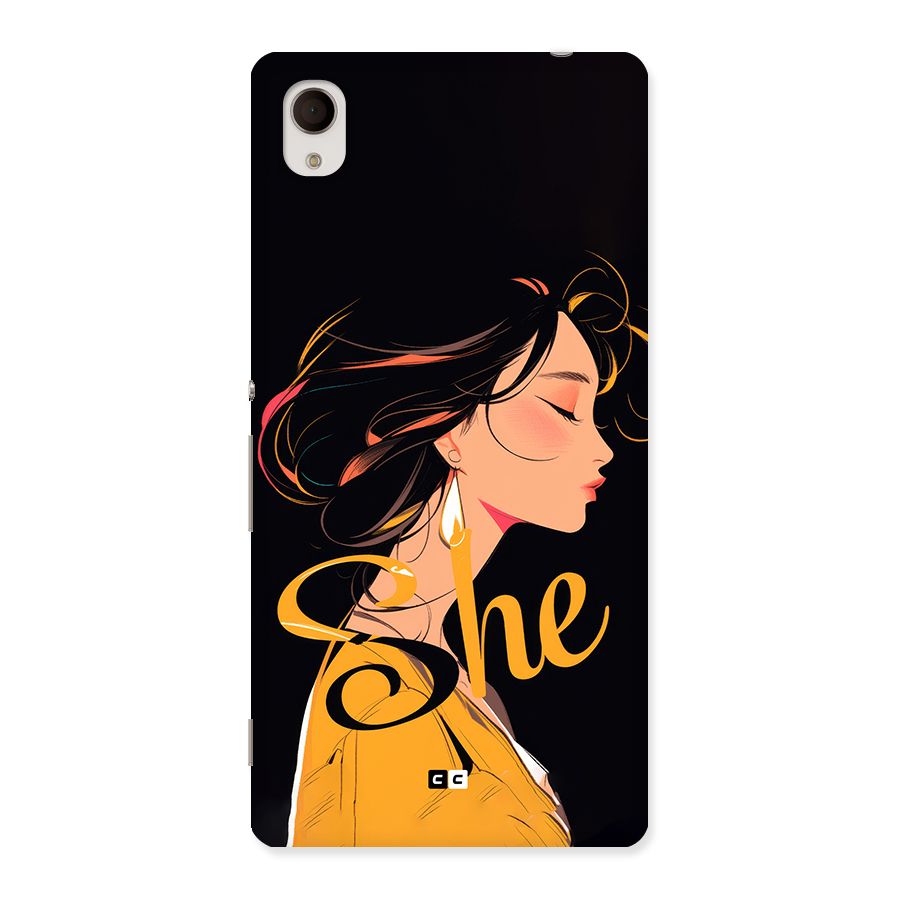 Yellow Lady Back Case for Xperia M4 Aqua