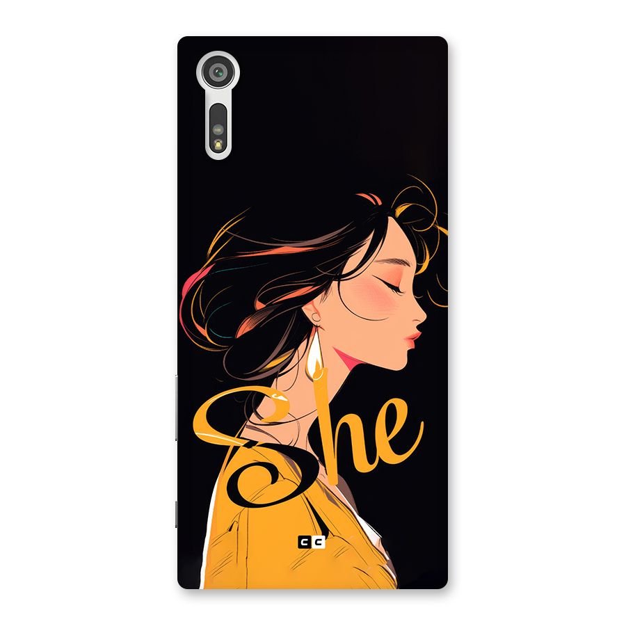 Yellow Lady Back Case for Xperia XZ