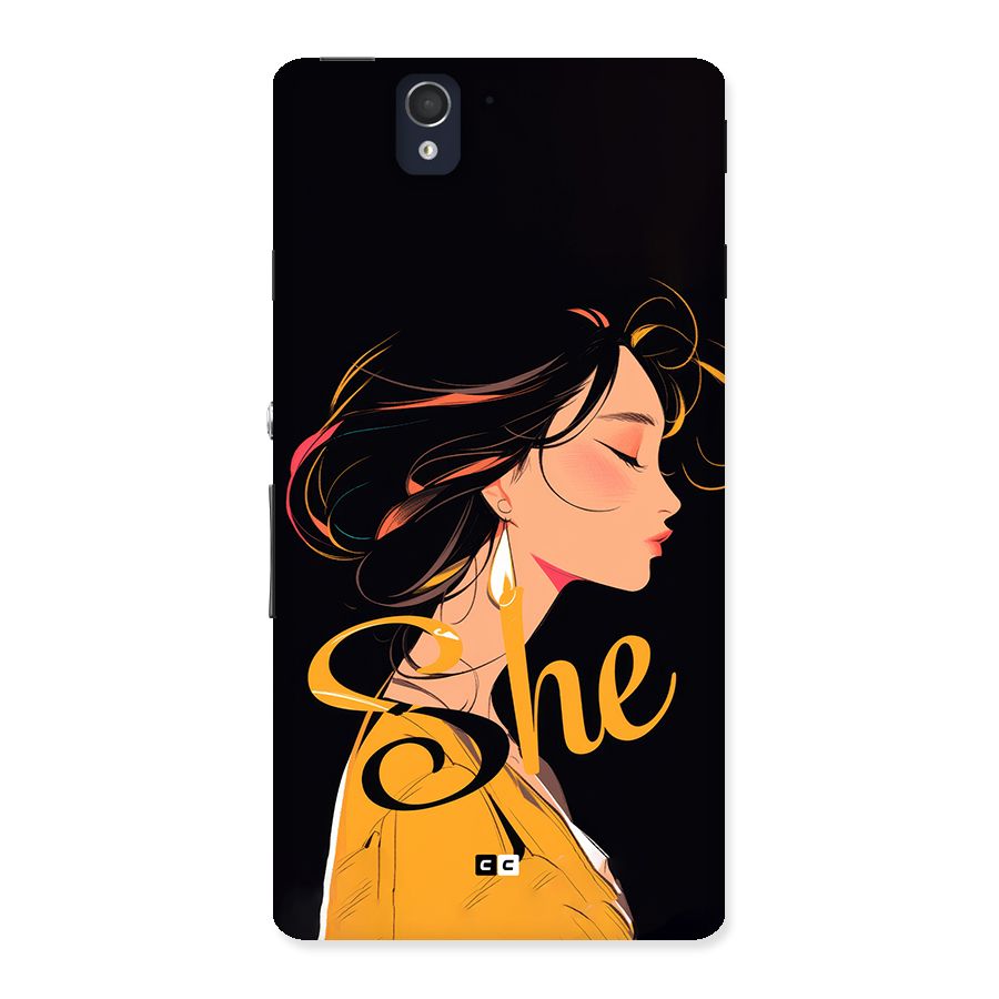 Yellow Lady Back Case for Xperia Z