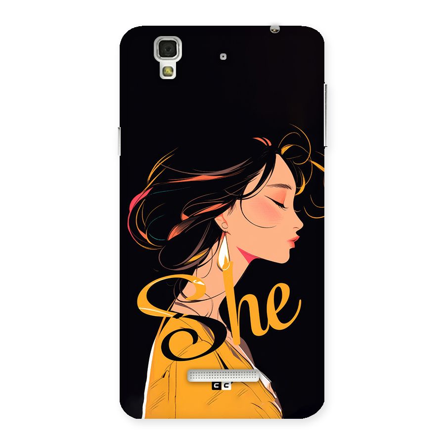 Yellow Lady Back Case for Yureka