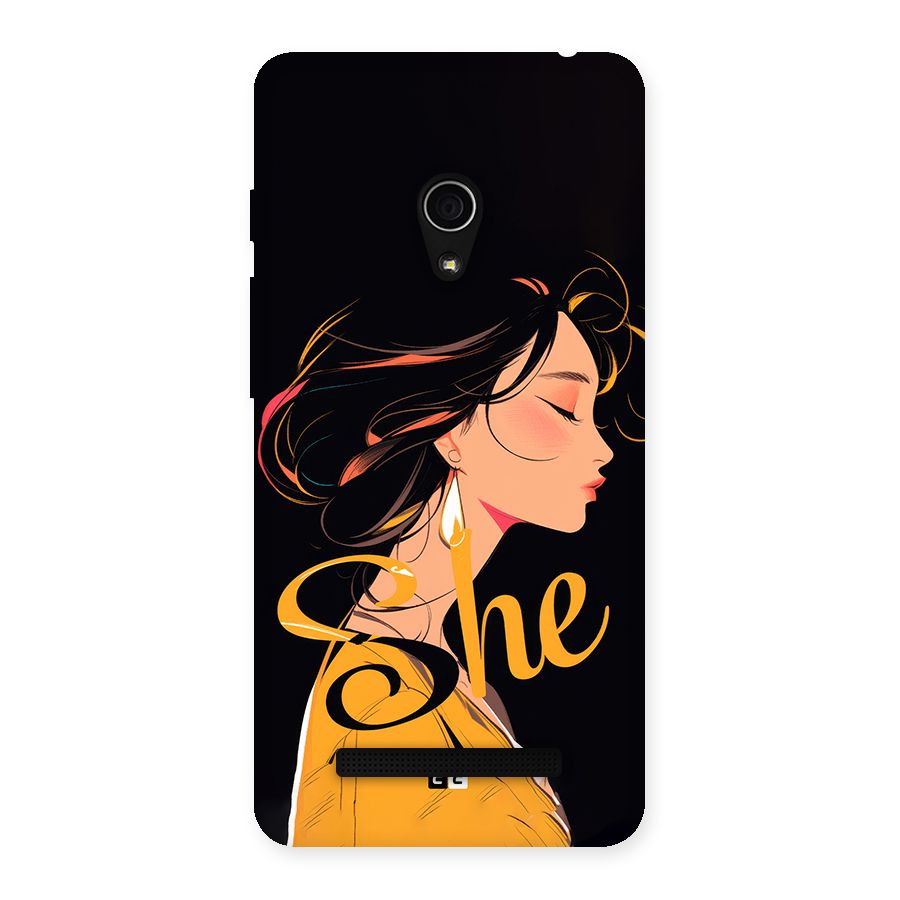 Yellow Lady Back Case for Zenfone 5
