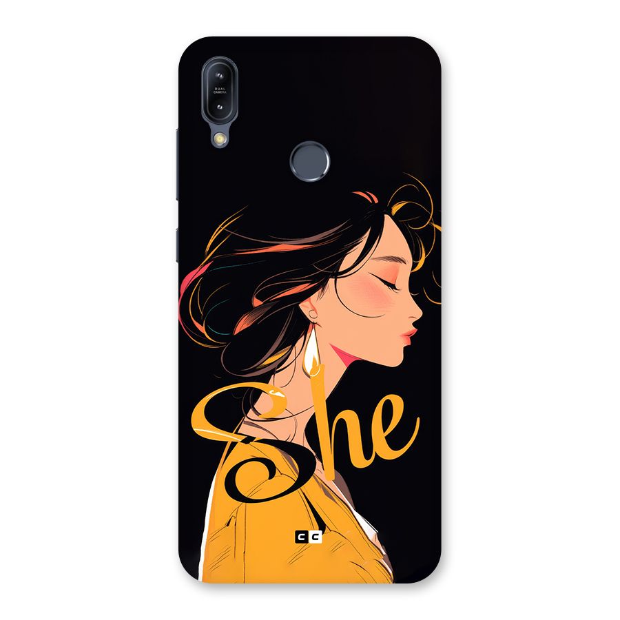 Yellow Lady Back Case for Zenfone Max M2