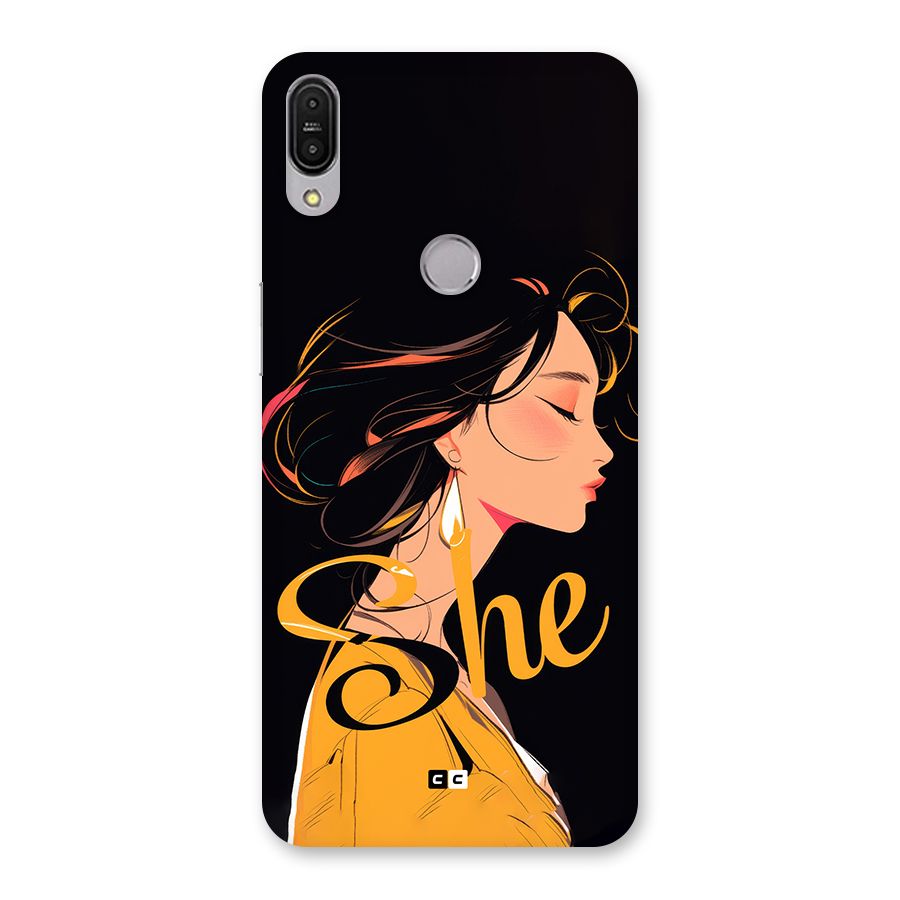 Yellow Lady Back Case for Zenfone Max Pro M1