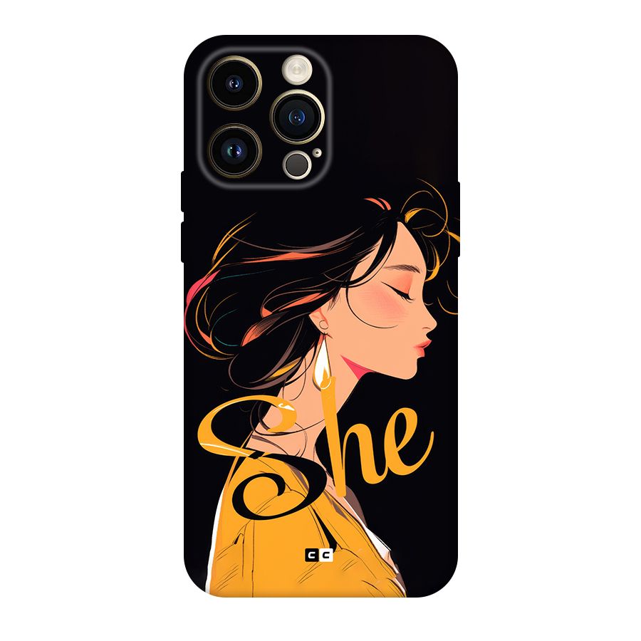 Yellow Lady Back Case for iPhone 14 Pro Max