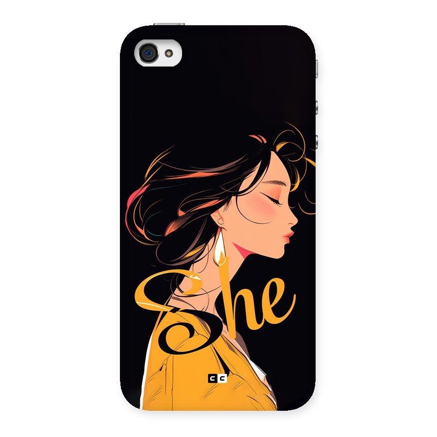 Yellow Lady Back Case for iPhone 4 4s