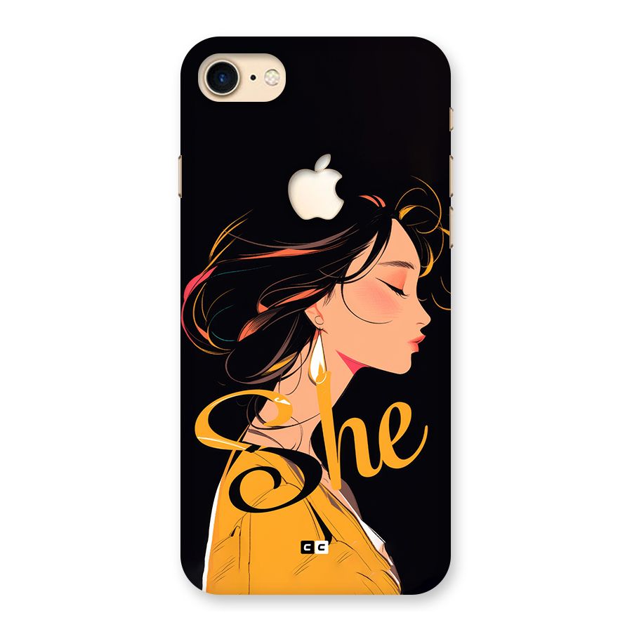 Yellow Lady Back Case for iPhone 7 Apple Cut
