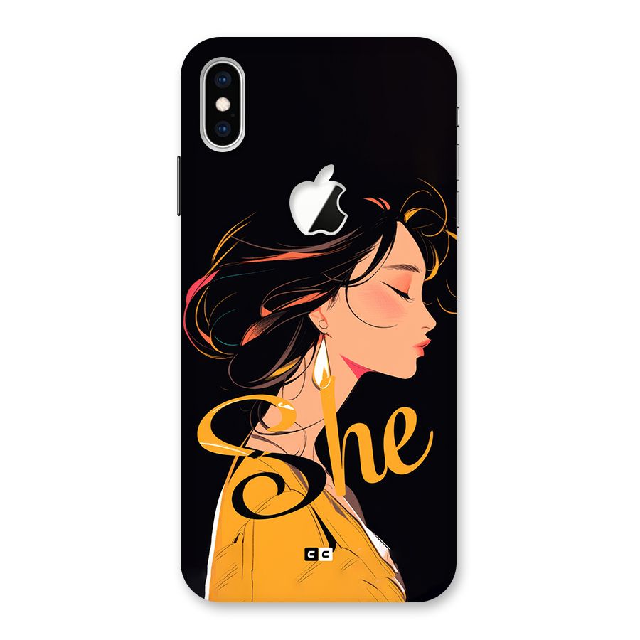 Yellow Lady Back Case for iPhone XS Max Apple Cut
