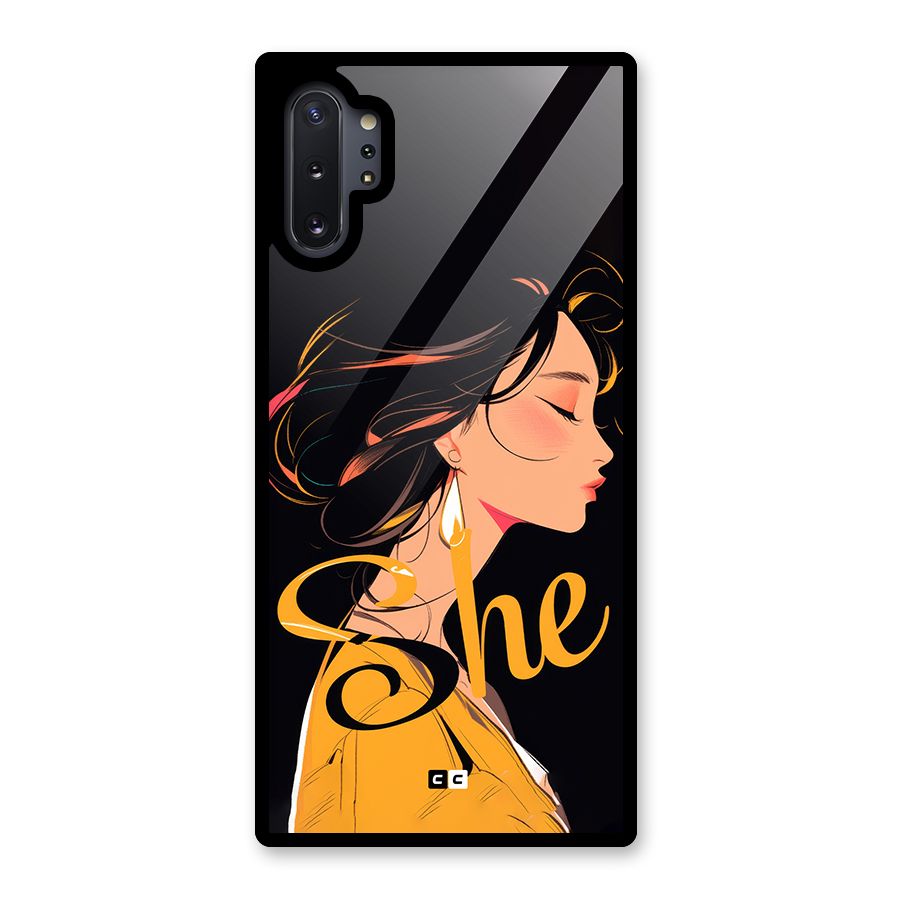 Yellow Lady Glass Back Case for Galaxy Note 10 Plus
