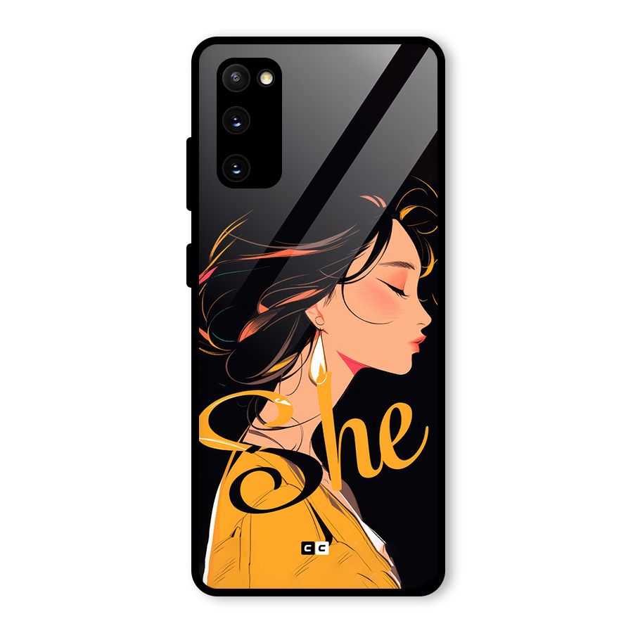 Yellow Lady Glass Back Case for Galaxy S20 FE