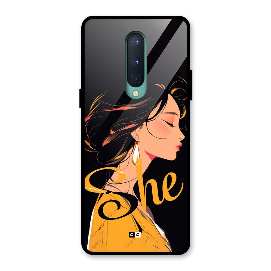 Yellow Lady Glass Back Case for OnePlus 8