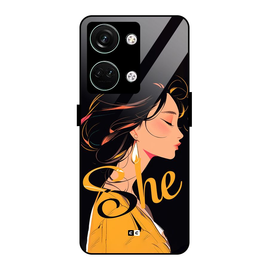 Yellow Lady Glass Back Case for Oneplus Nord 3
