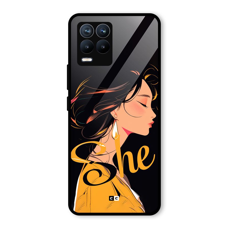 Yellow Lady Glass Back Case for Realme 8