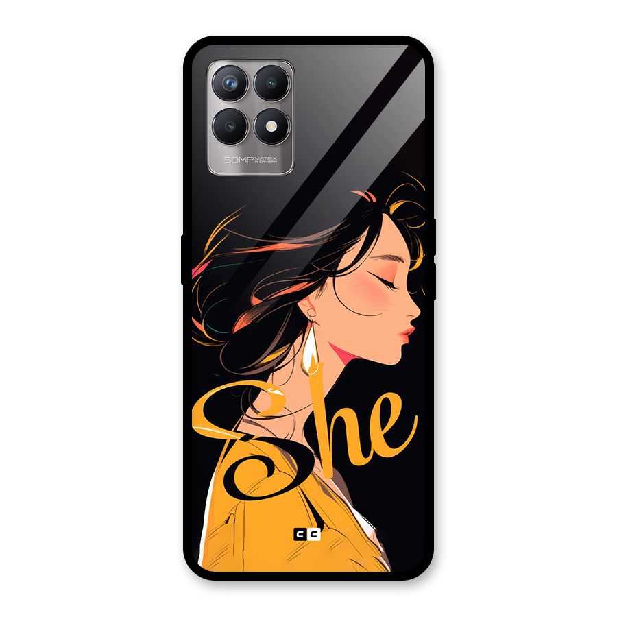Yellow Lady Glass Back Case for Realme 8i