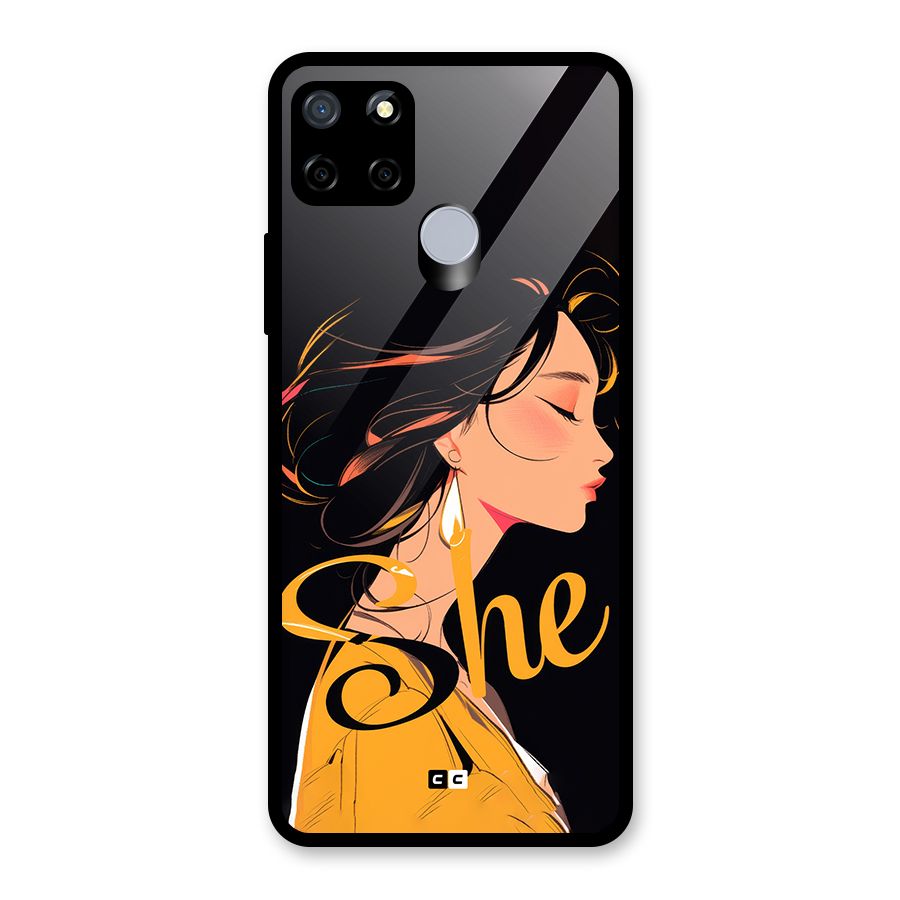 Yellow Lady Glass Back Case for Realme C12