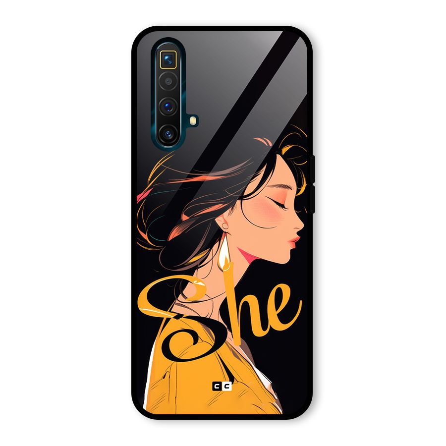 Yellow Lady Glass Back Case for Realme X3