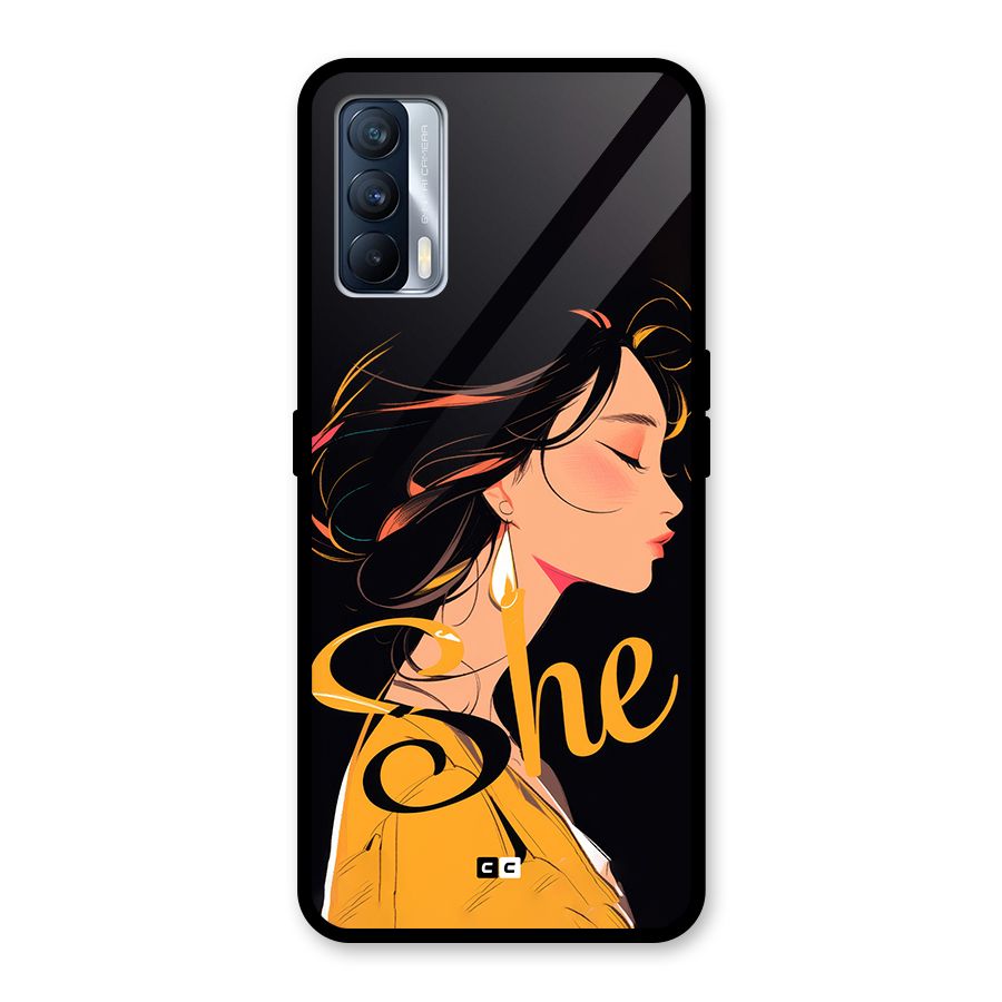 Yellow Lady Glass Back Case for Realme X7