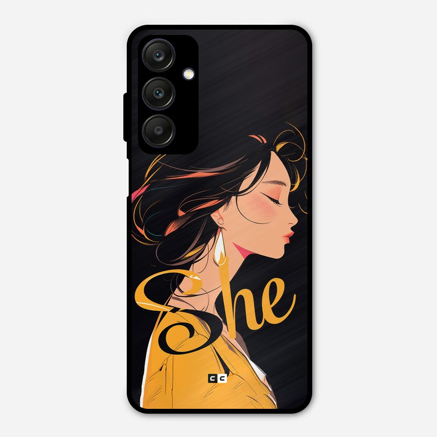Yellow Lady Metal Back Case for Galaxy A25 5G