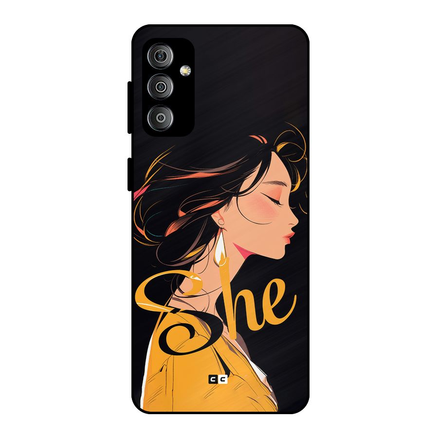 Yellow Lady Metal Back Case for Galaxy F23
