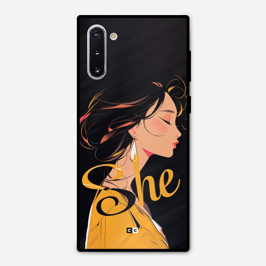 Yellow Lady Metal Back Case for Galaxy Note 10