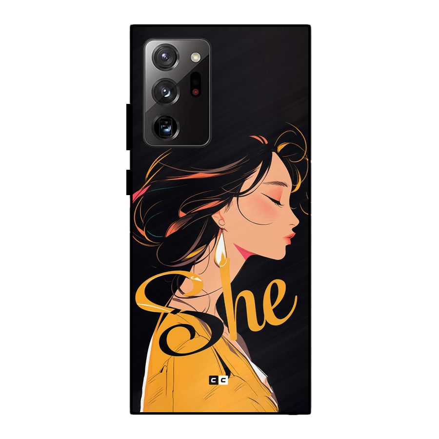 Yellow Lady Metal Back Case for Galaxy Note 20 Ultra 5G