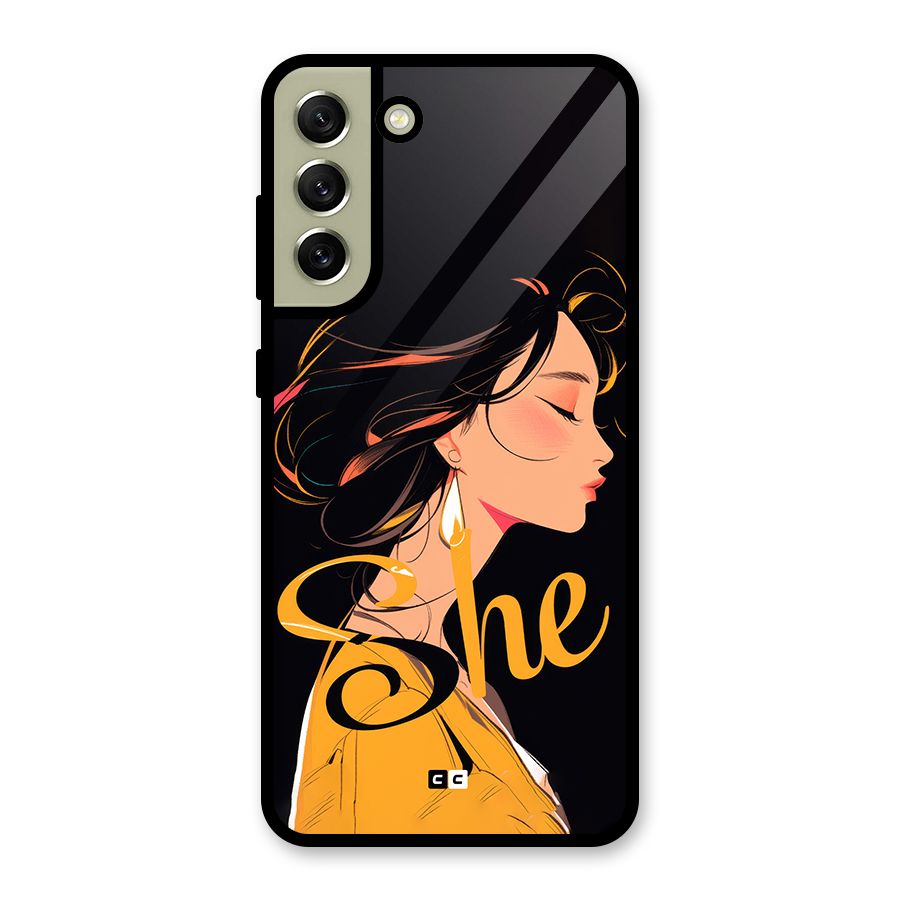Yellow Lady Metal Back Case for Galaxy S21 FE 5G (2023)