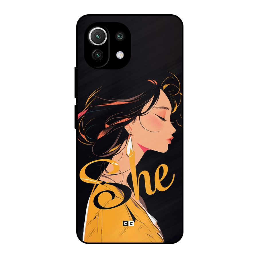 Yellow Lady Metal Back Case for Mi 11 Lite NE 5G