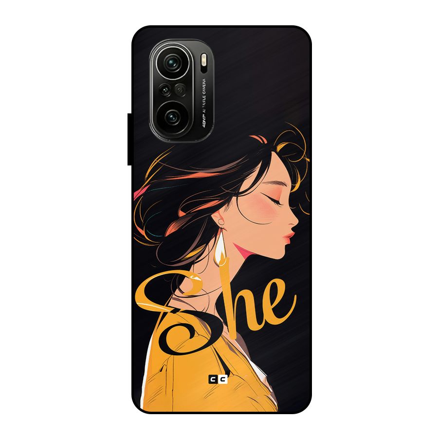 Yellow Lady Metal Back Case for Mi 11x