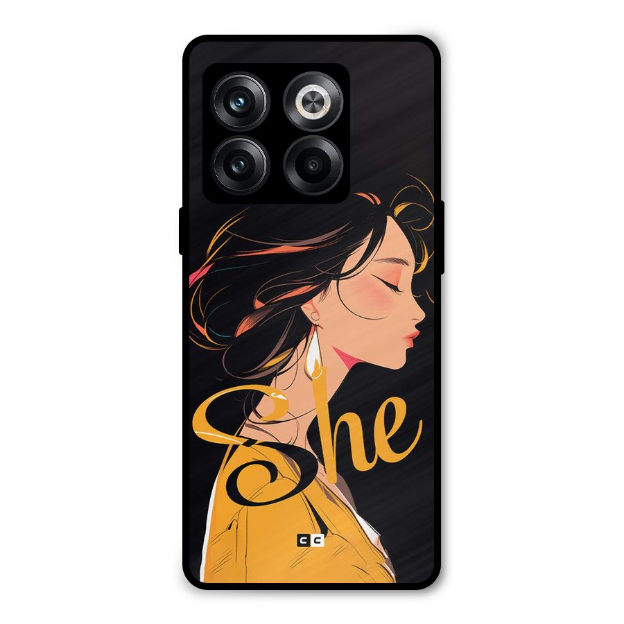 Yellow Lady Metal Back Case for OnePlus 10T