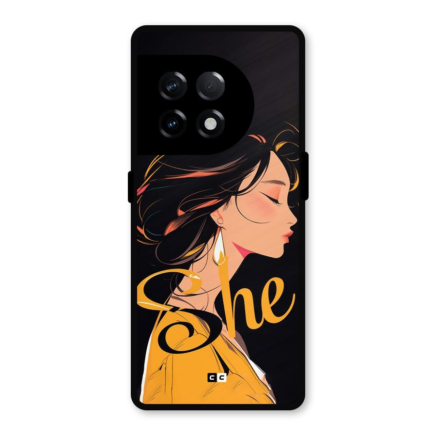 Yellow Lady Metal Back Case for OnePlus 11R