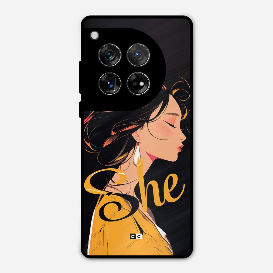 Yellow Lady Metal Back Case for OnePlus 12