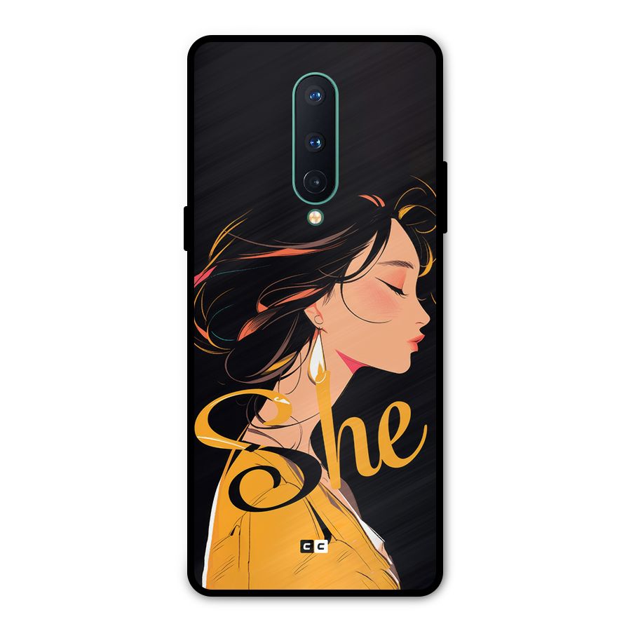 Yellow Lady Metal Back Case for OnePlus 8