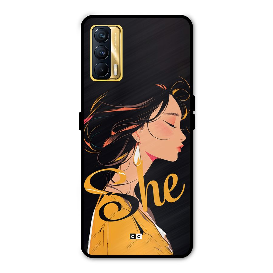 Yellow Lady Metal Back Case for Realme X7
