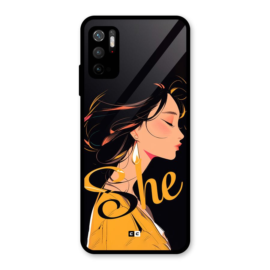Yellow Lady Metal Back Case for Redmi Note 10T 5G