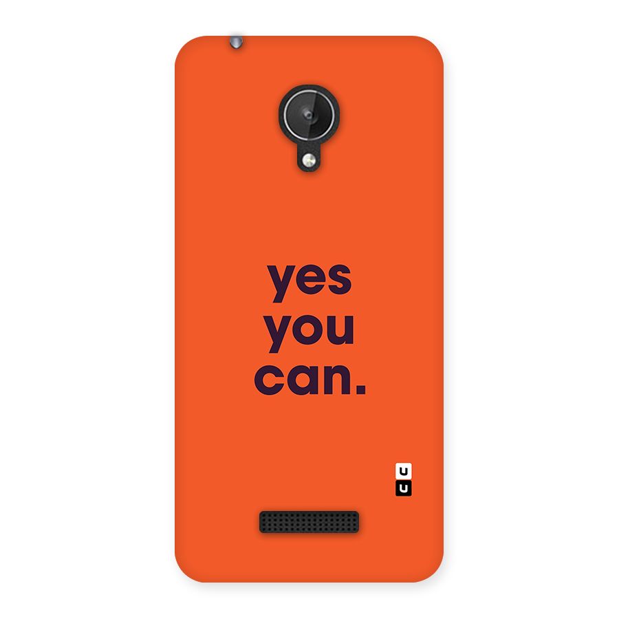 Yes You Can Minimal Typography Back Case for Canvas Spark Q380