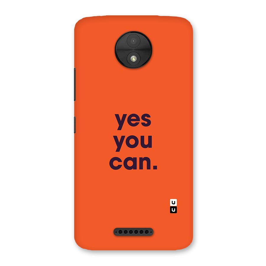 Yes You Can Minimal Typography Back Case for Moto C