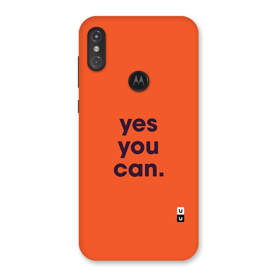 Yes You Can Minimal Typography Back Case for Motorola One Power