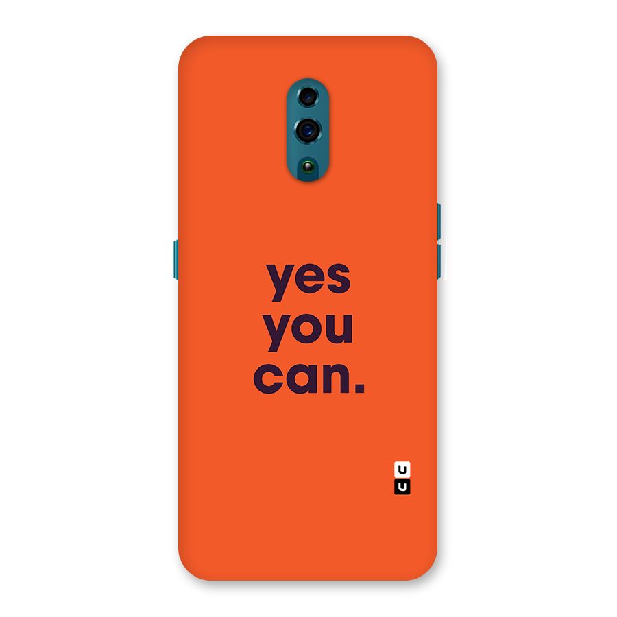 Yes You Can Minimal Typography Back Case for Oppo Reno