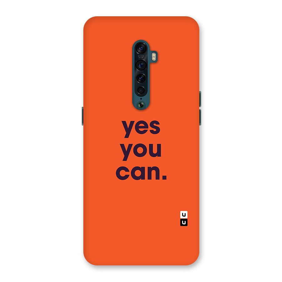 Yes You Can Minimal Typography Back Case for Oppo Reno2