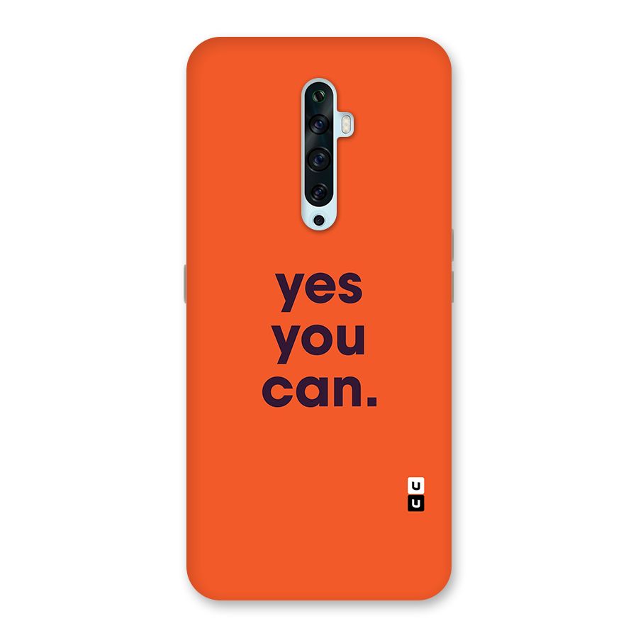 Yes You Can Minimal Typography Back Case for Oppo Reno2 Z