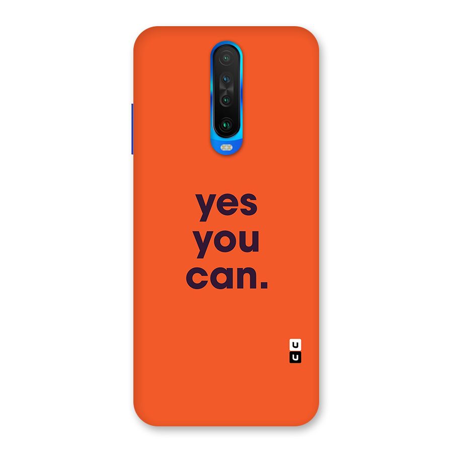 Yes You Can Minimal Typography Back Case for Poco X2