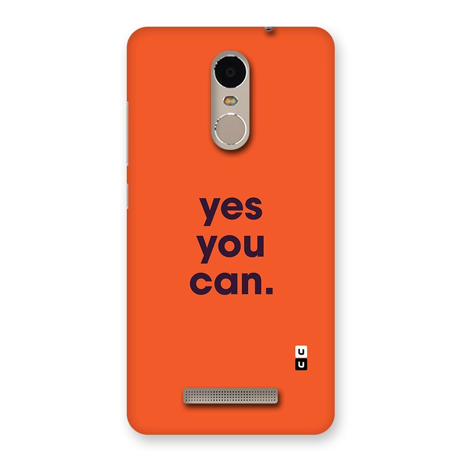Yes You Can Minimal Typography Back Case for Redmi Note 3
