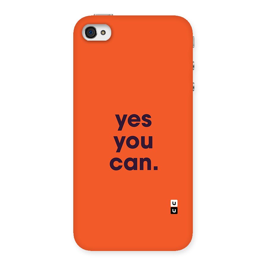 Yes You Can Minimal Typography Back Case for iPhone 4 4s