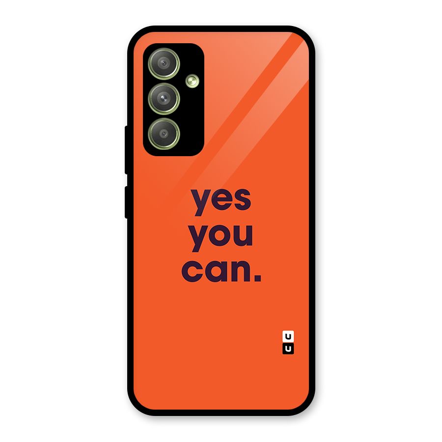 Yes You Can Minimal Typography Glass Back Case for Galaxy A54