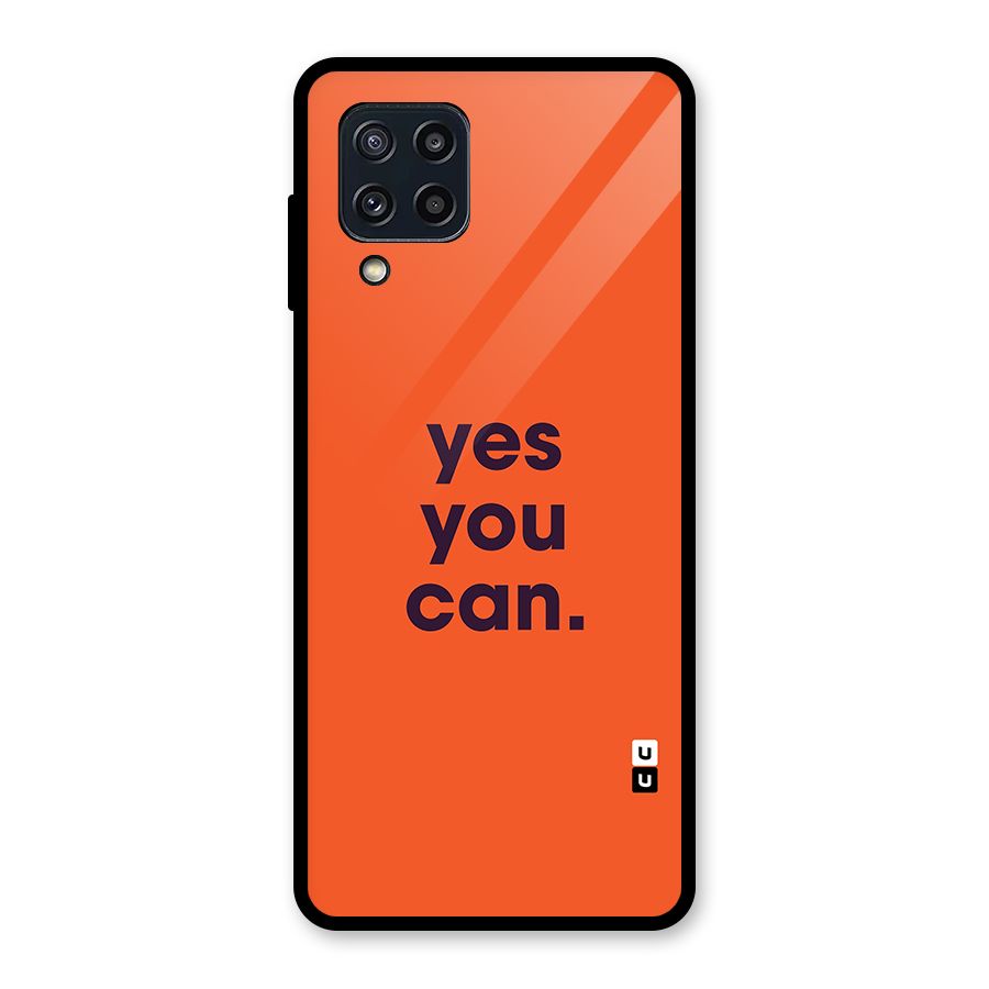 Yes You Can Minimal Typography Glass Back Case for Galaxy M32