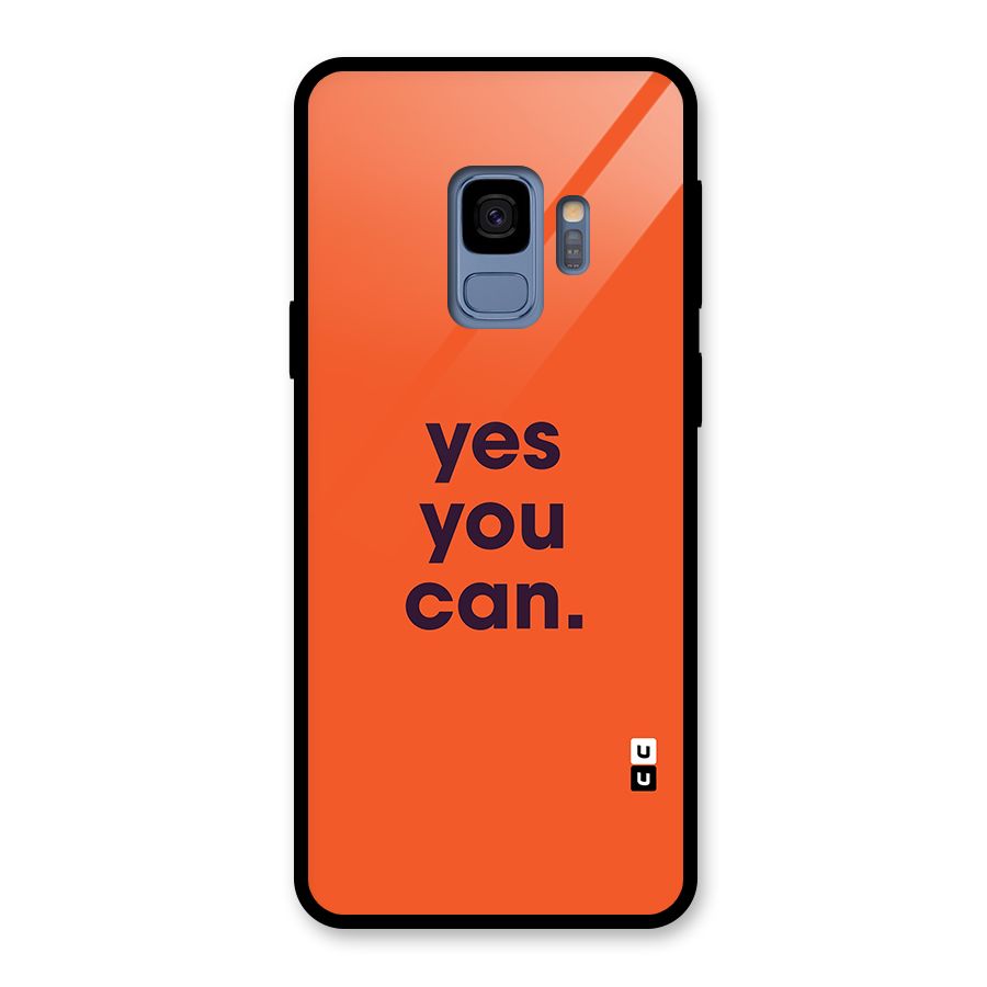 Yes You Can Minimal Typography Glass Back Case for Galaxy S9