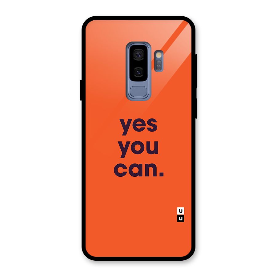 Yes You Can Minimal Typography Glass Back Case for Galaxy S9 Plus