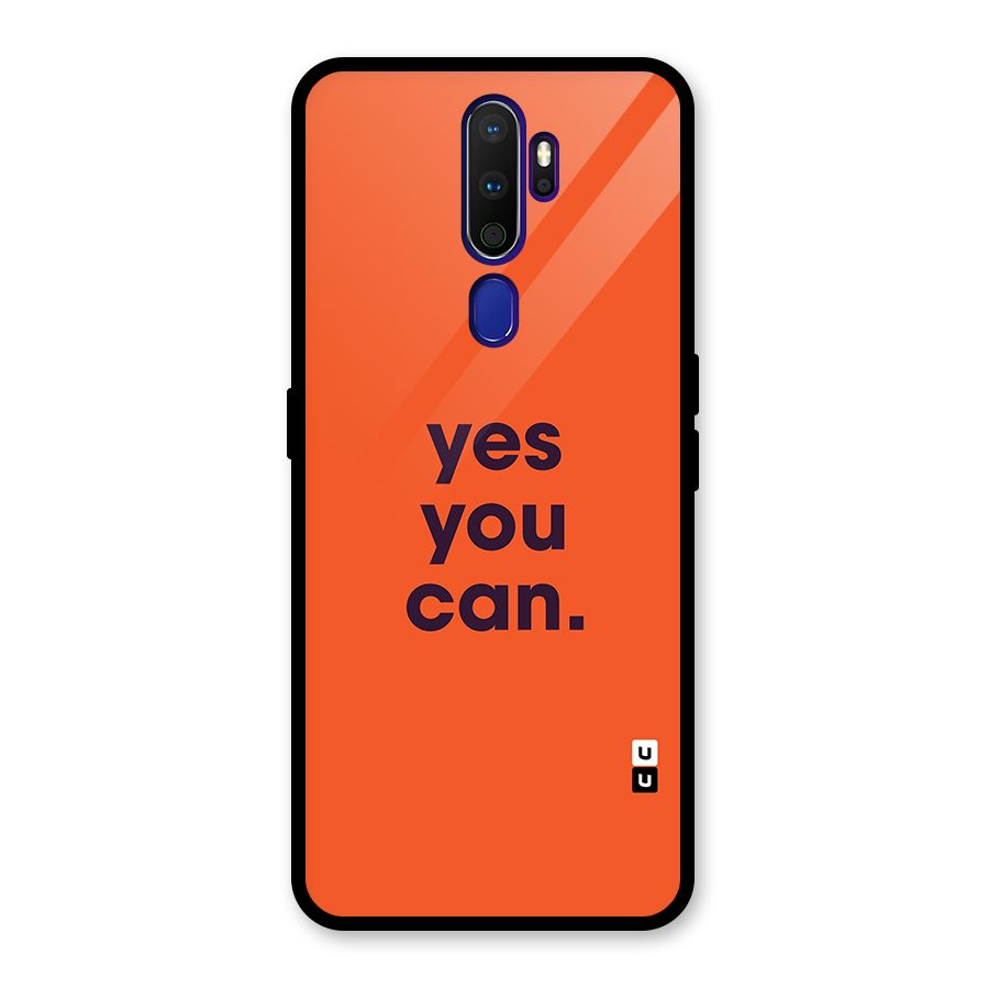 Yes You Can Minimal Typography Glass Back Case for Oppo A9 (2020)