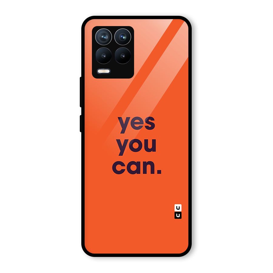 Yes You Can Minimal Typography Glass Back Case for Realme 8 Pro